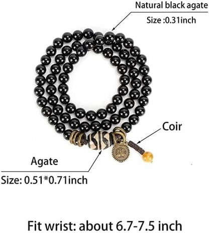 Men's Boho Beaded Bracelet w/ Anxiety Charm