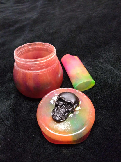 Skeleton Storage Jar & Matching Lighter Cover