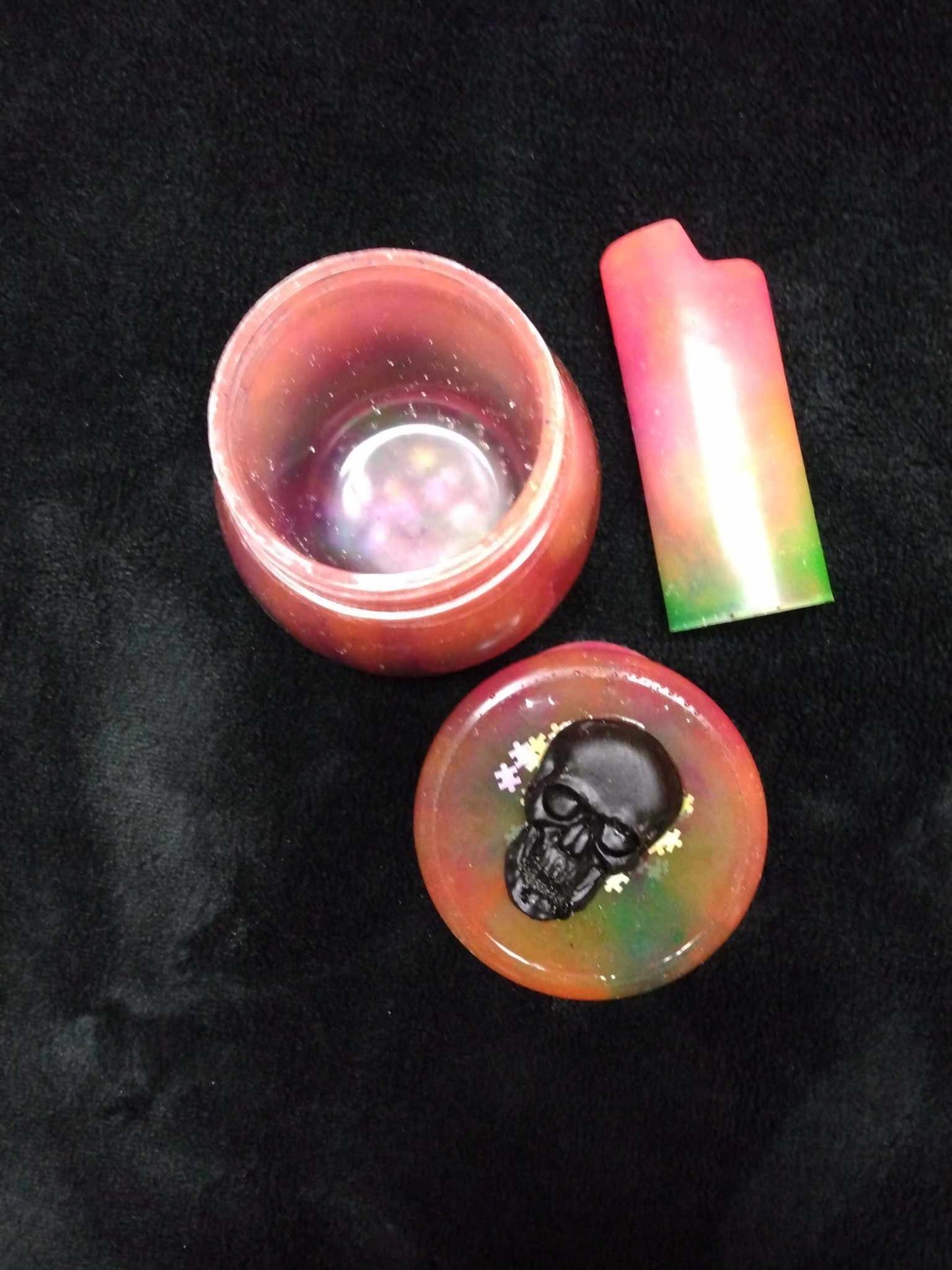 Skeleton Storage Jar & Matching Lighter Cover