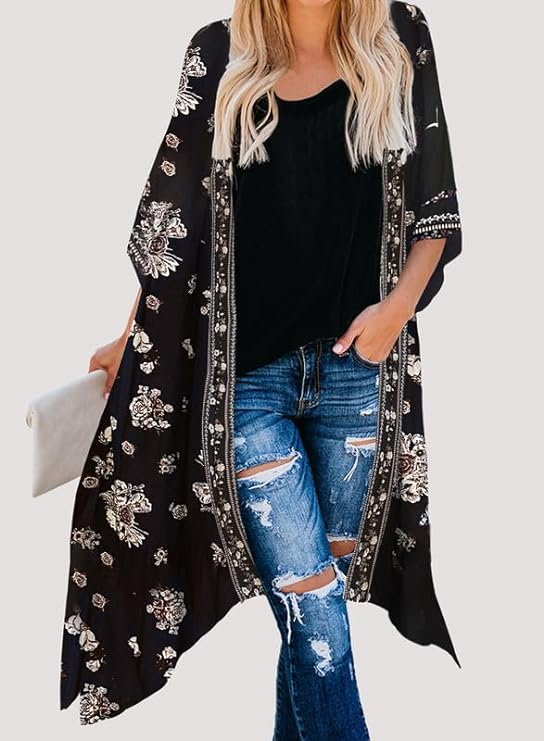 Women's Loose Kimono Cover Up