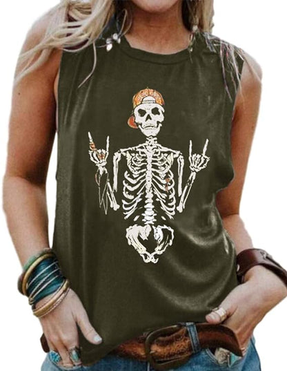 Women's Skeleton Sleeveless Shirt