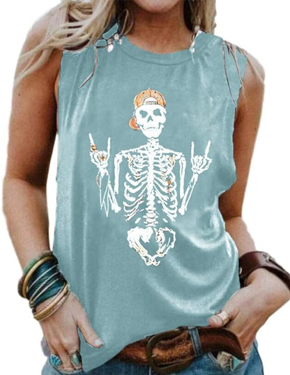 Women's Skeleton Sleeveless Shirt