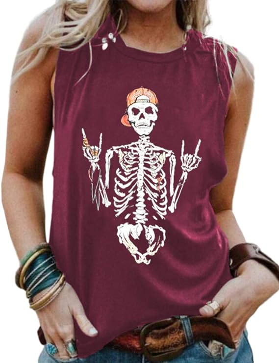 Women's Skeleton Sleeveless Shirt