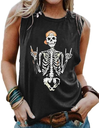 Women's Skeleton Sleeveless Shirt