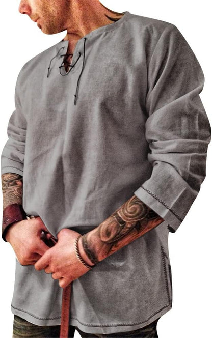 Men's Medievel Style Long Sleeve Shirt W/Cuff-ups OR Men's Yoga Tops