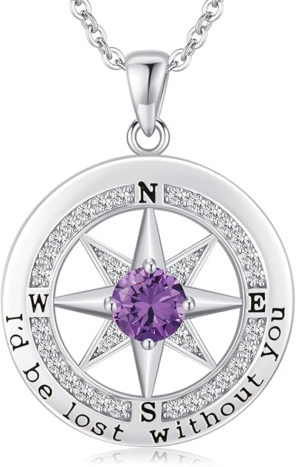 S925 Silver "I'd Be Lost Without YOU" Compass Women's Necklace