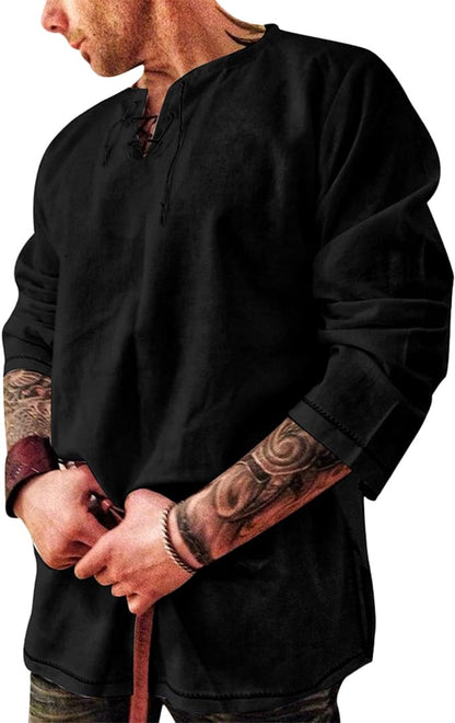 Men's Medievel Style Long Sleeve Shirt W/Cuff-ups OR Men's Yoga Tops