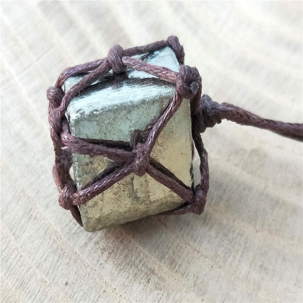 Handwoven Net , Replaceable Stone Necklace;unisex