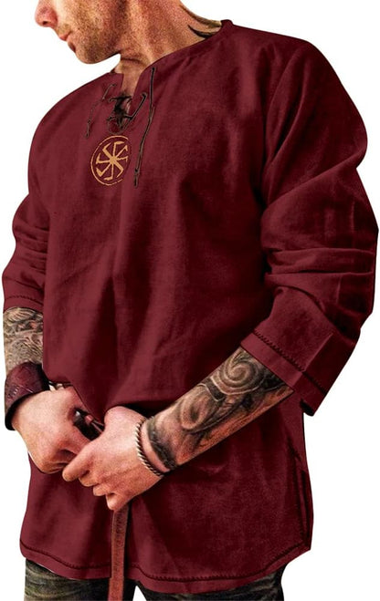 Men's Medievel Style Long Sleeve Shirt W/Cuff-ups OR Men's Yoga Tops