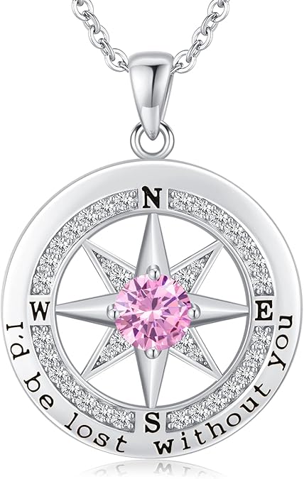 S925 Silver "I'd Be Lost Without YOU" Compass Women's Necklace