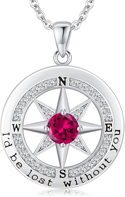 S925 Silver "I'd Be Lost Without YOU" Compass Women's Necklace