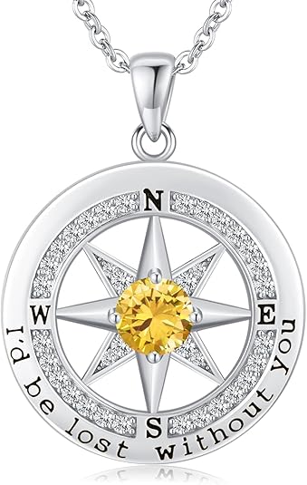 S925 Silver "I'd Be Lost Without YOU" Compass Women's Necklace