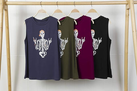 Women's Skeleton Sleeveless Shirt