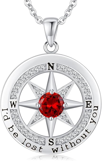 S925 Silver "I'd Be Lost Without YOU" Compass Women's Necklace