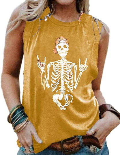 Women's Skeleton Sleeveless Shirt