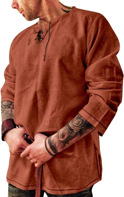 Men's Medievel Style Long Sleeve Shirt W/Cuff-ups OR Men's Yoga Tops