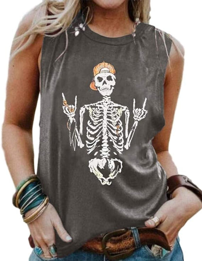 Women's Skeleton Sleeveless Shirt