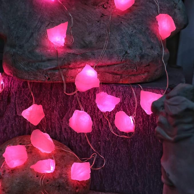 Genuine Rose Quartz(20 lights) String of Lights  8.5ft/also have others: check Variations!!