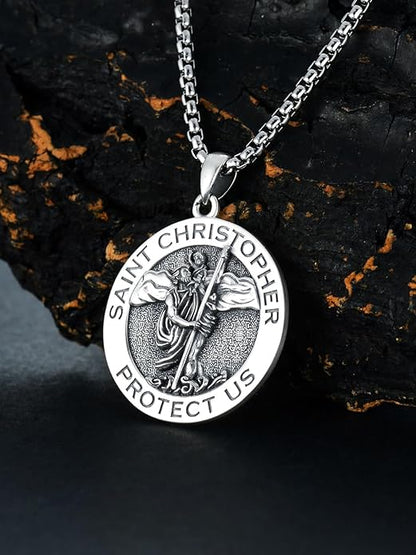 Serenity Jesus/Virgin Mary/St. Christopher/St. George / St. Peregrine/St. Michael pendant & necklace