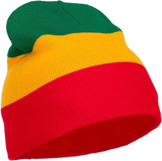 Simple 3 Tone Rasta Beanie