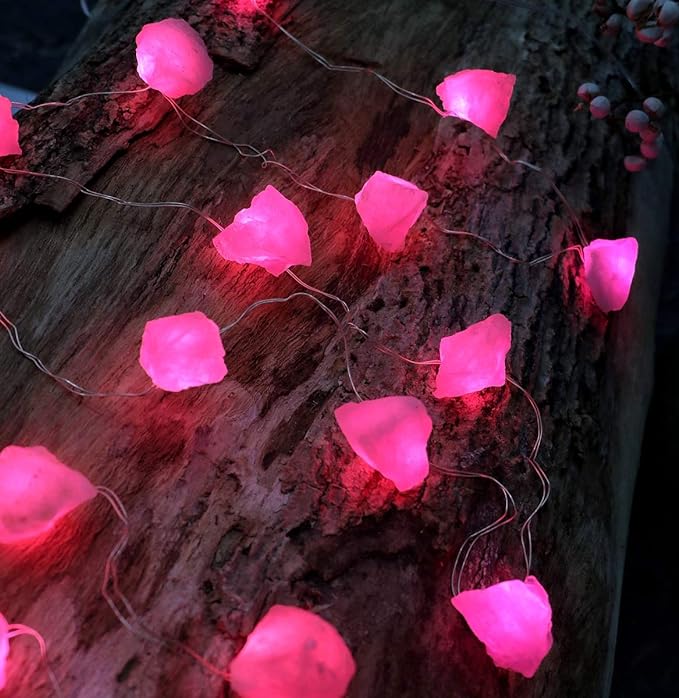 Genuine Rose Quartz(20 lights) String of Lights  8.5ft/also have others: check Variations!!