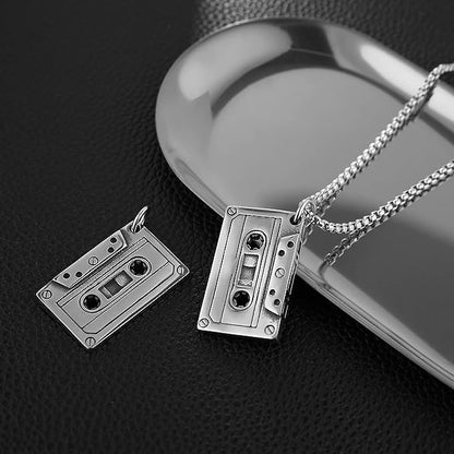 Vintage Cassette Tape Pendant & Necklace