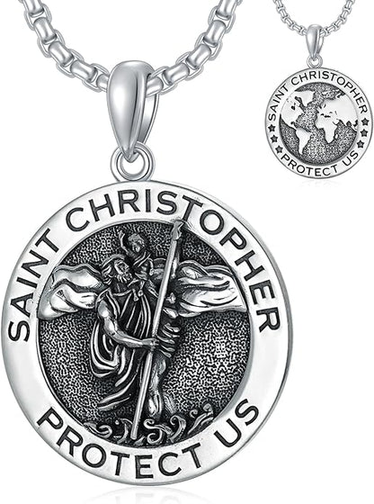 Serenity Jesus/Virgin Mary/St. Christopher/St. George / St. Peregrine/St. Michael pendant & necklace