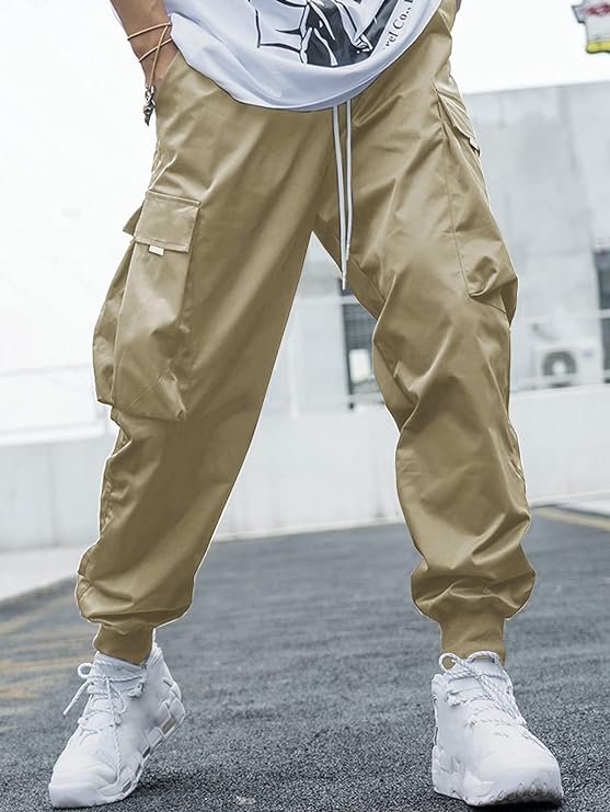 Men's FlapPocket Drawstring Techwear Cargo Pants