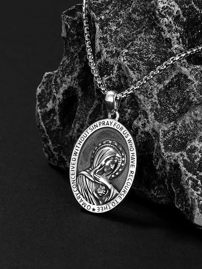 Serenity Jesus/Virgin Mary/St. Christopher/St. George / St. Peregrine/St. Michael pendant & necklace