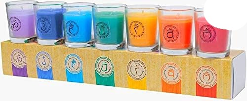 Chakra & Luck Seven Chakra Votive Shot Glass Candle Chakra Set