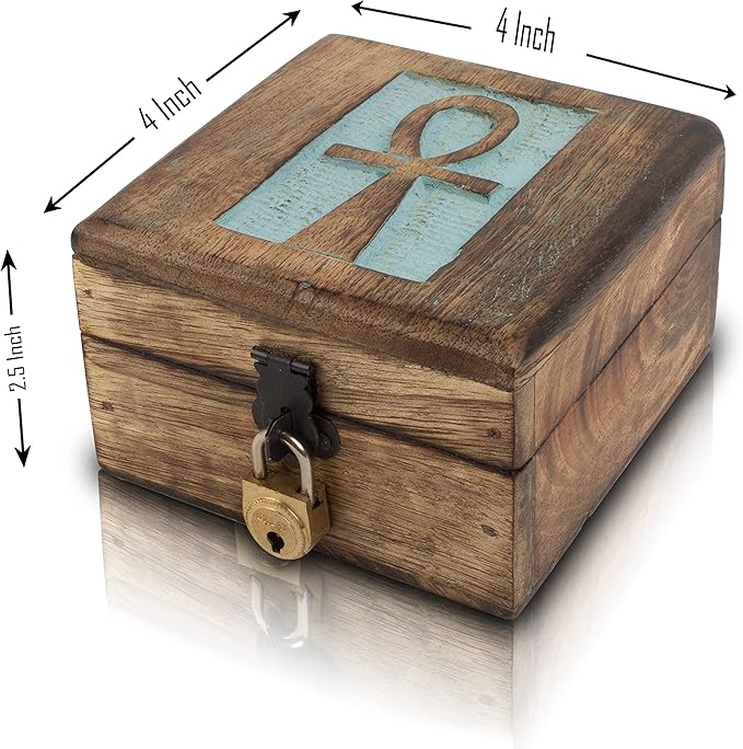 Wooden Ankh Keepsake Box