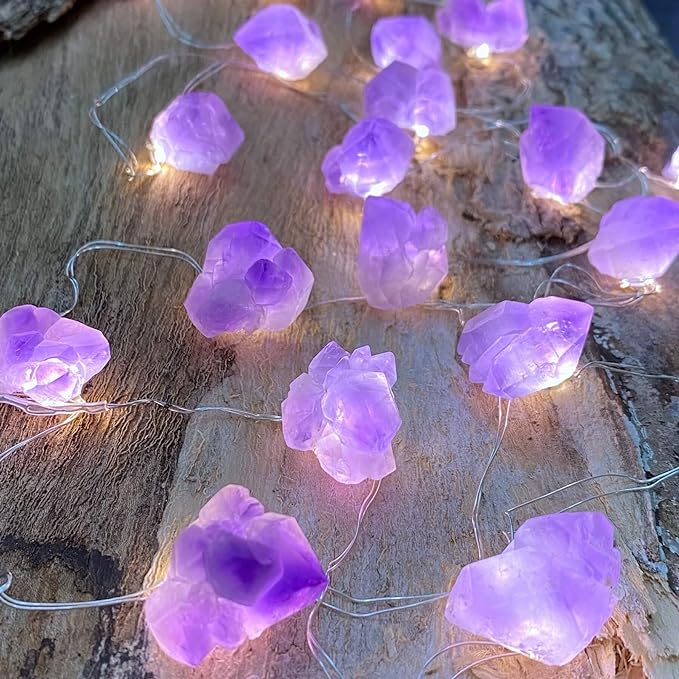 Genuine Rose Quartz(20 lights) String of Lights  8.5ft/also have others: check Variations!!