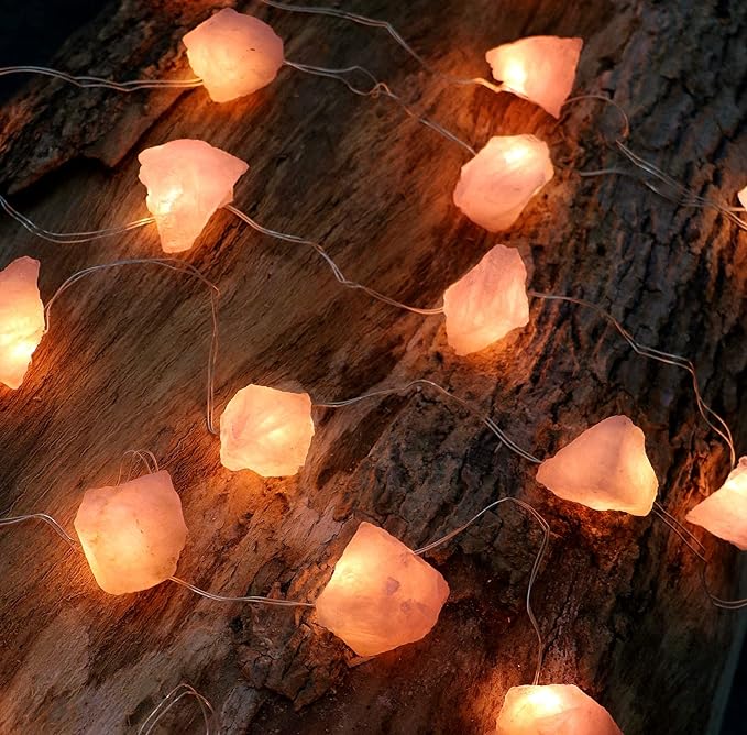 Genuine Rose Quartz(20 lights) String of Lights  8.5ft/also have others: check Variations!!