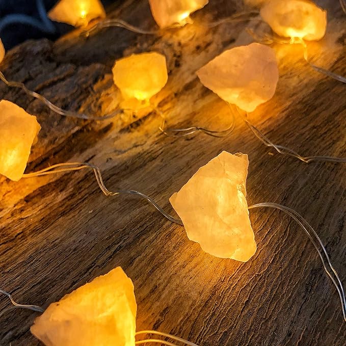 Genuine Rose Quartz(20 lights) String of Lights  8.5ft/also have others: check Variations!!