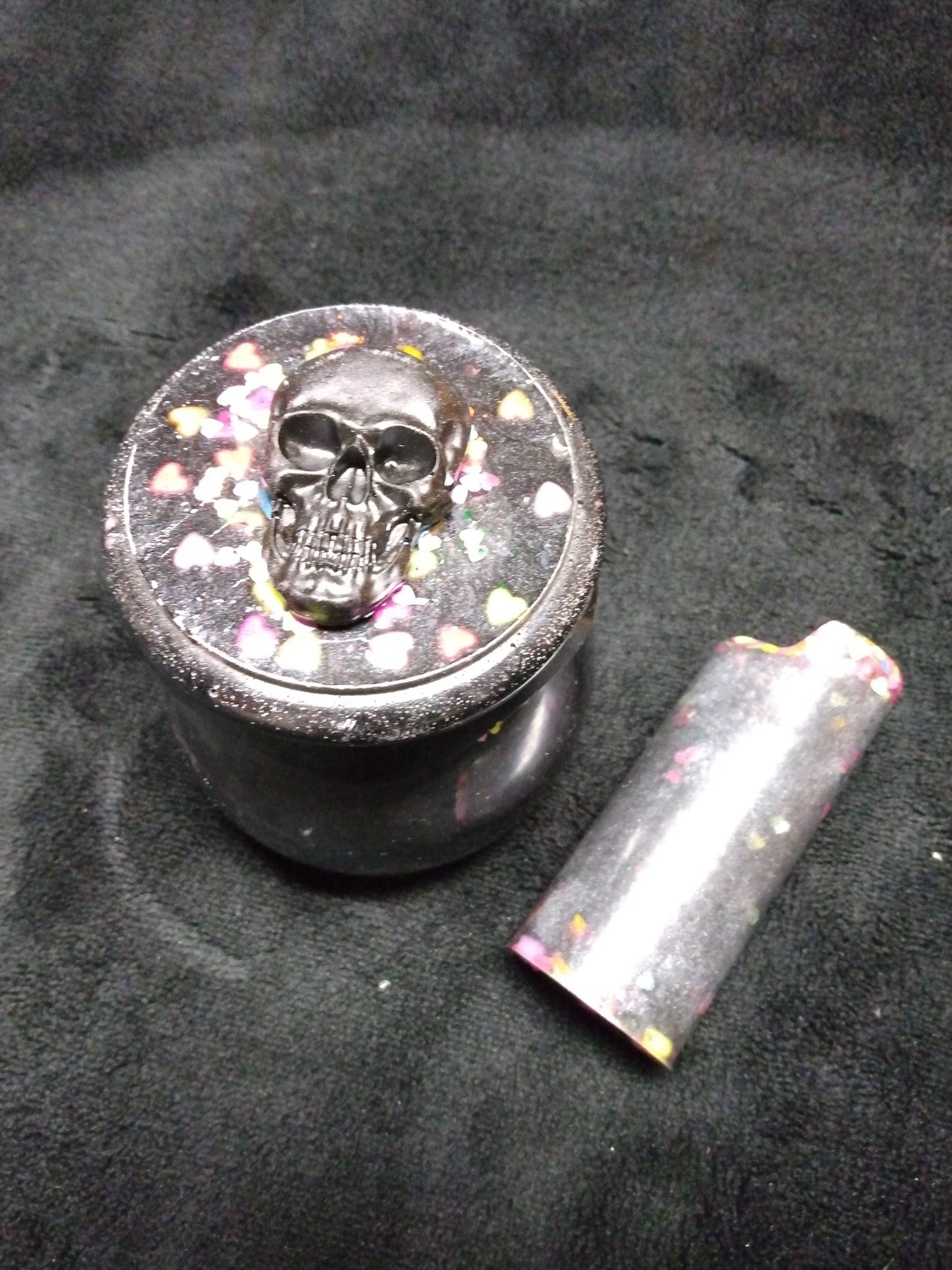 Skeleton Storage Jar & Matching Lighter Cover