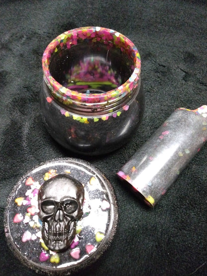 Skeleton Storage Jar & Matching Lighter Cover