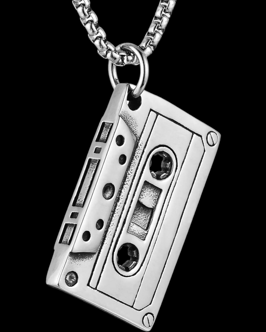 Vintage Cassette Tape Pendant & Necklace