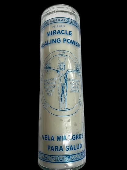 Miracle Healing Power Prayer Candle/ White Block Breaker Candle/ Uncrossing, Reverse Prayer Candle