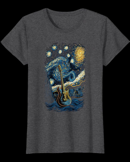 Women, men & kids ;Starry Night Guitar T-Shirt