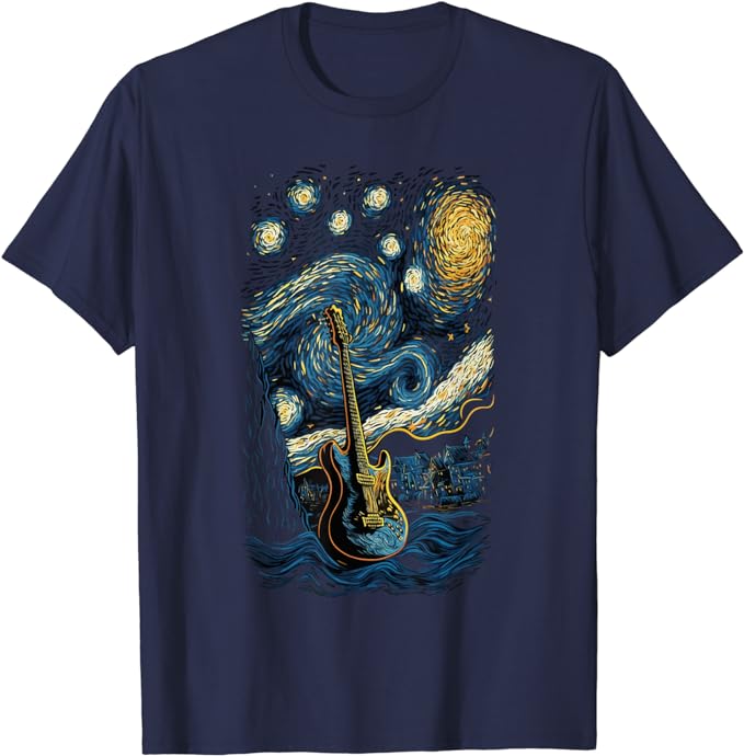 Women, men & kids ;Starry Night Guitar T-Shirt