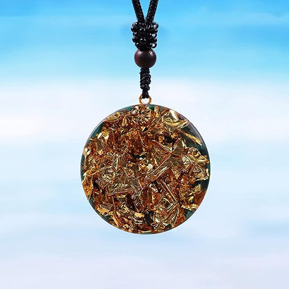 Unisex Orgonite Necklace with Malachite & Flower of Life