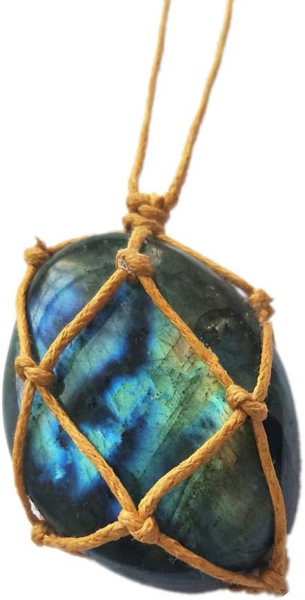 Handwoven Net , Replaceable Stone Necklace;unisex