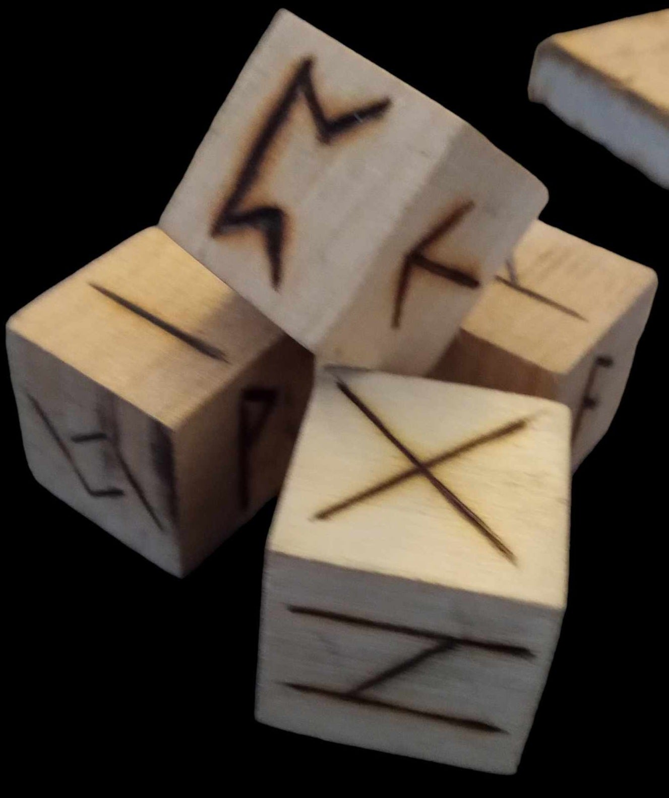 Elder Futhark Runic wood Dice