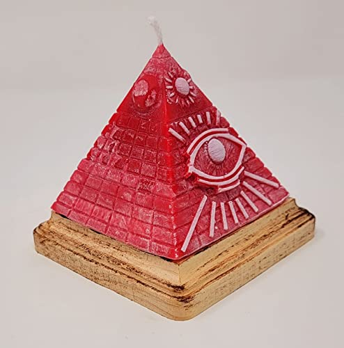 Pyramid Candle w/ Crystals Inside