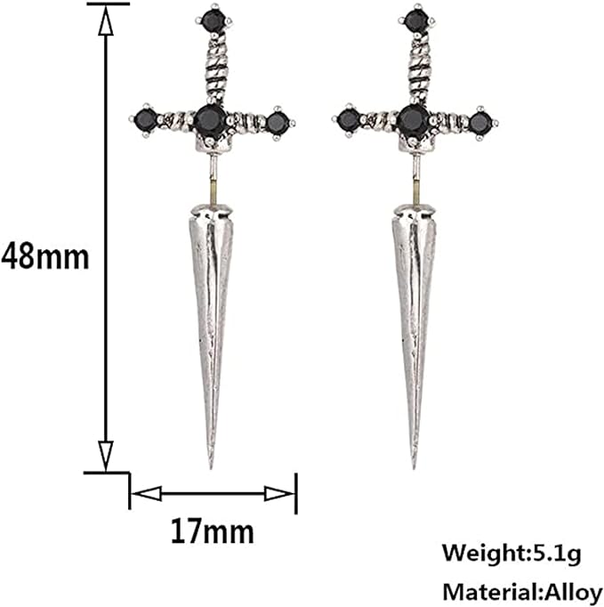 Rhinestone Crystal Dagger Earrings