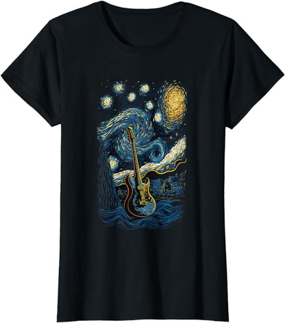 Women, men & kids ;Starry Night Guitar T-Shirt