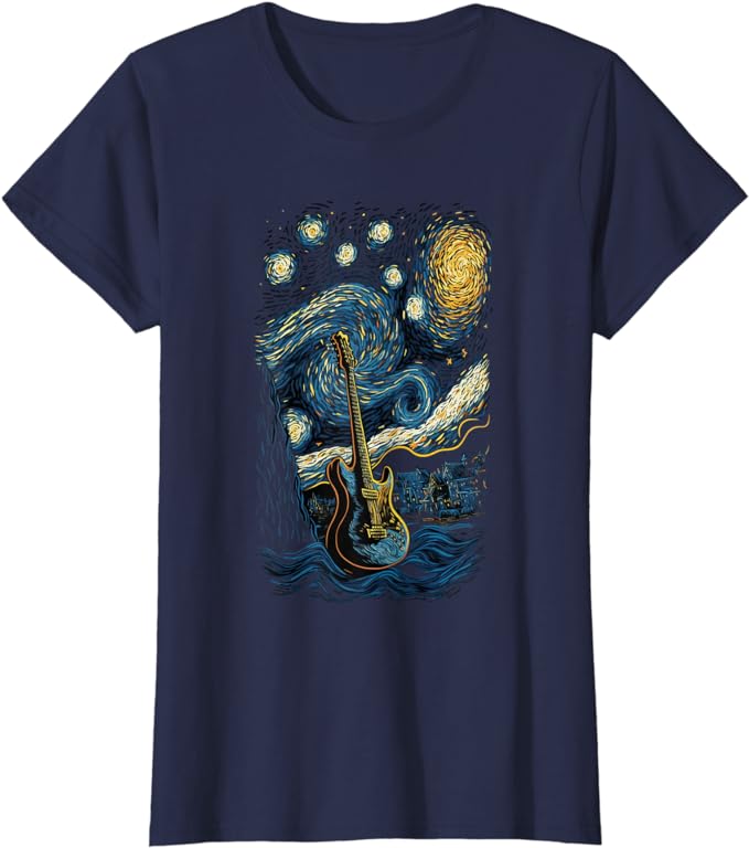 Women, men & kids ;Starry Night Guitar T-Shirt