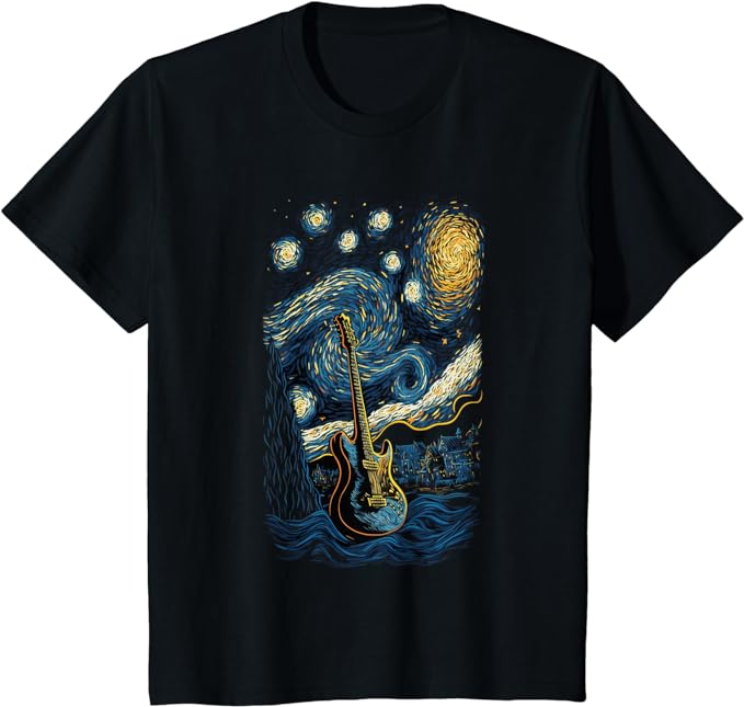 Women, men & kids ;Starry Night Guitar T-Shirt