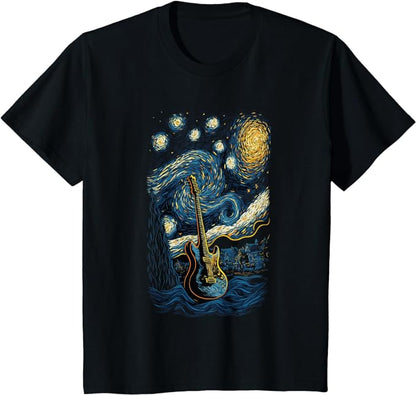 Women, men & kids ;Starry Night Guitar T-Shirt