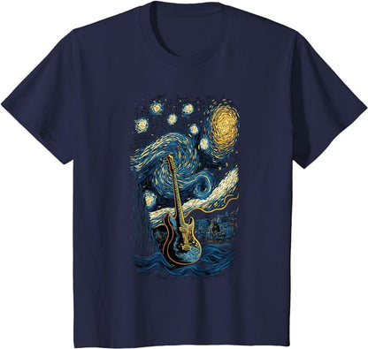 Women, men & kids ;Starry Night Guitar T-Shirt